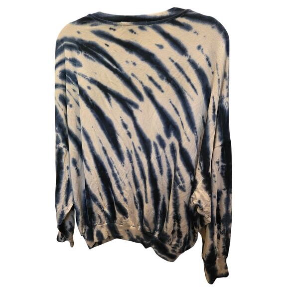 Young Fabulous & Broke Blue Tie Dye Dolman Soft Sweatshirt  Size Large EUC - Picture 3 of 6